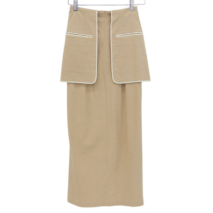 CLANE クラネ 美品 アタッチフラップスカート レディース ベージュ 0 12109-6162 スカート
