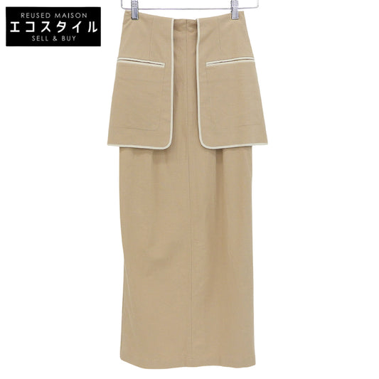 CLANE クラネ 美品 アタッチフラップスカート レディース ベージュ 0 12109-6162 スカート