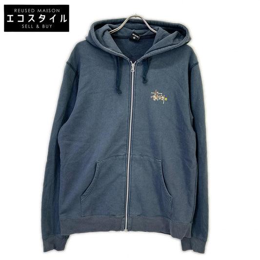 STUSSY ステューシー ネイビー カモフラロゴ ジップアップパーカー ジャケット