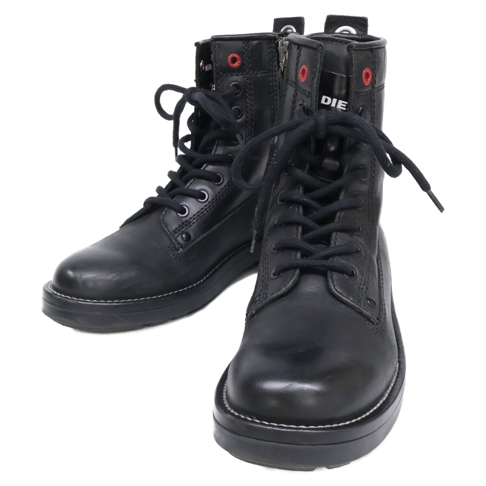 DIESEL ディーゼル Y02074 PR030 D-THROUPER DBB W サイドジップ レースアップブーツ シューズ
