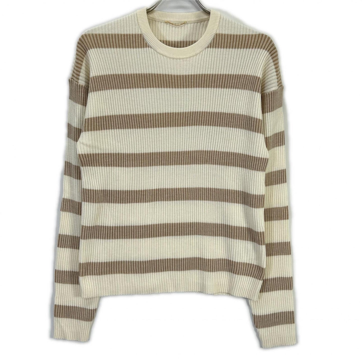Deuxieme Classe Deuxième Classe 25 Ivory × Beige striped knit sweater Tops