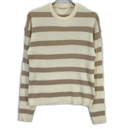 Deuxieme Classe Deuxième Classe 25 Ivory × Beige striped knit sweater Tops