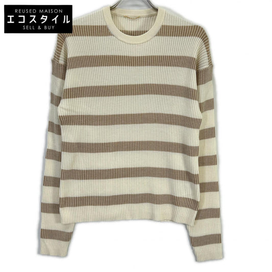 Deuxieme Classe ドゥーズィエムクラス 25年 アイボリー×ベージュ ボーダー ニットセーター トップス