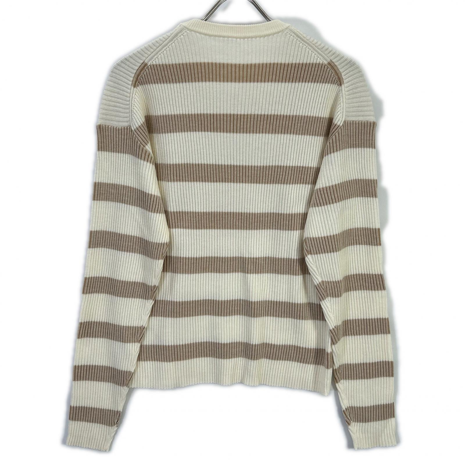 Deuxieme Classe Deuxième Classe 25 Ivory × Beige striped knit sweater Tops