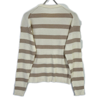 Deuxieme Classe Deuxième Classe 25 Ivory × Beige striped knit sweater Tops
