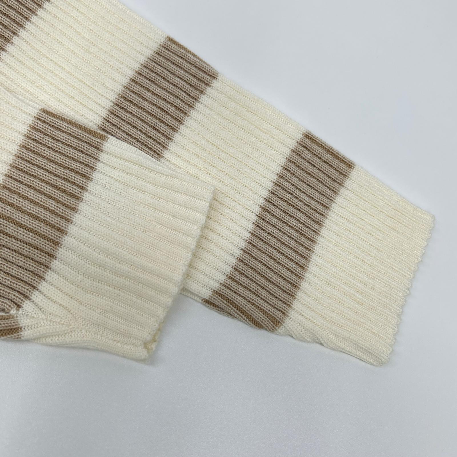 Deuxieme Classe Deuxième Classe 25 Ivory × Beige striped knit sweater Tops