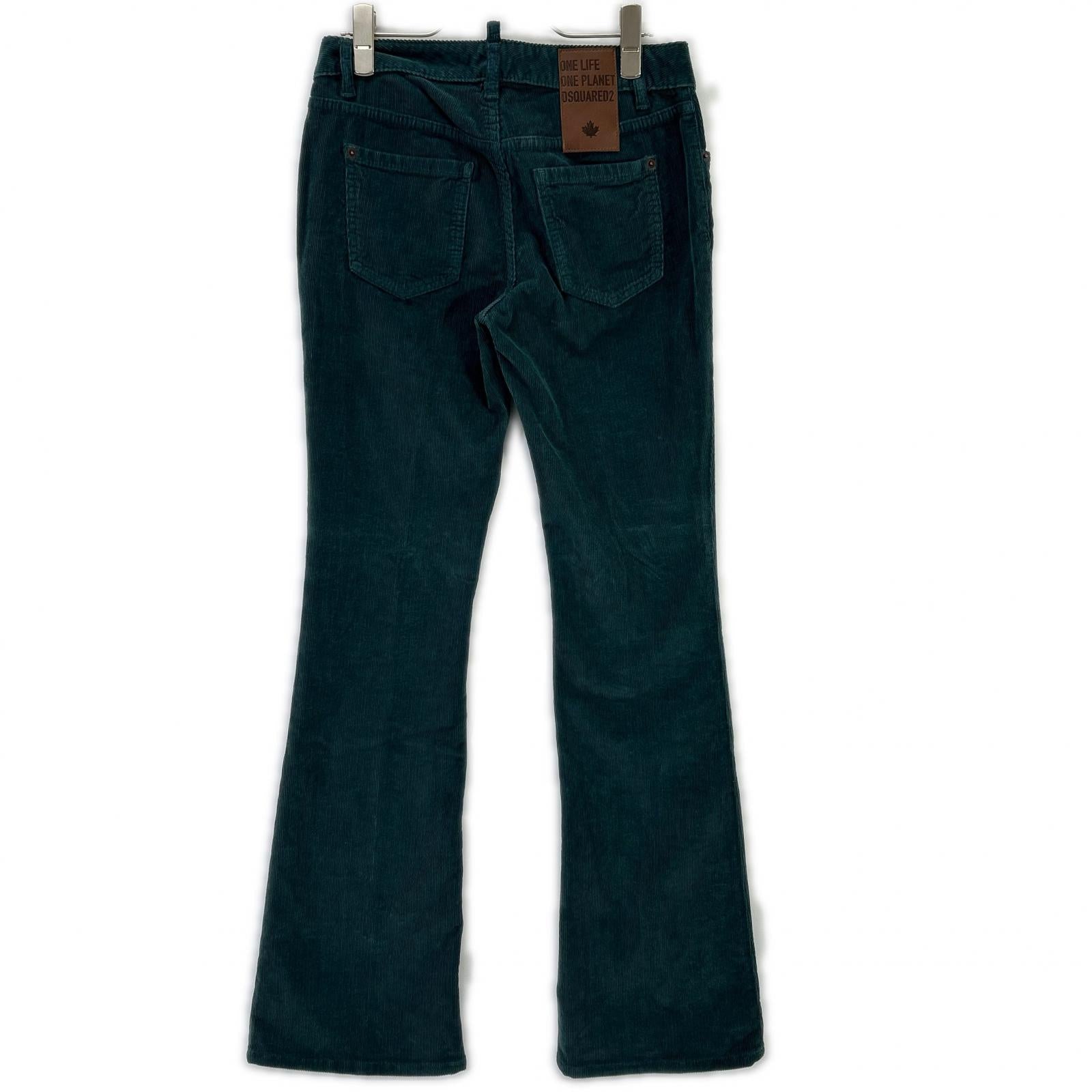 DSQUARED2 ディースクエアード S73LA0266 S60618 绿色 灯芯绒 喇叭裤 下装
