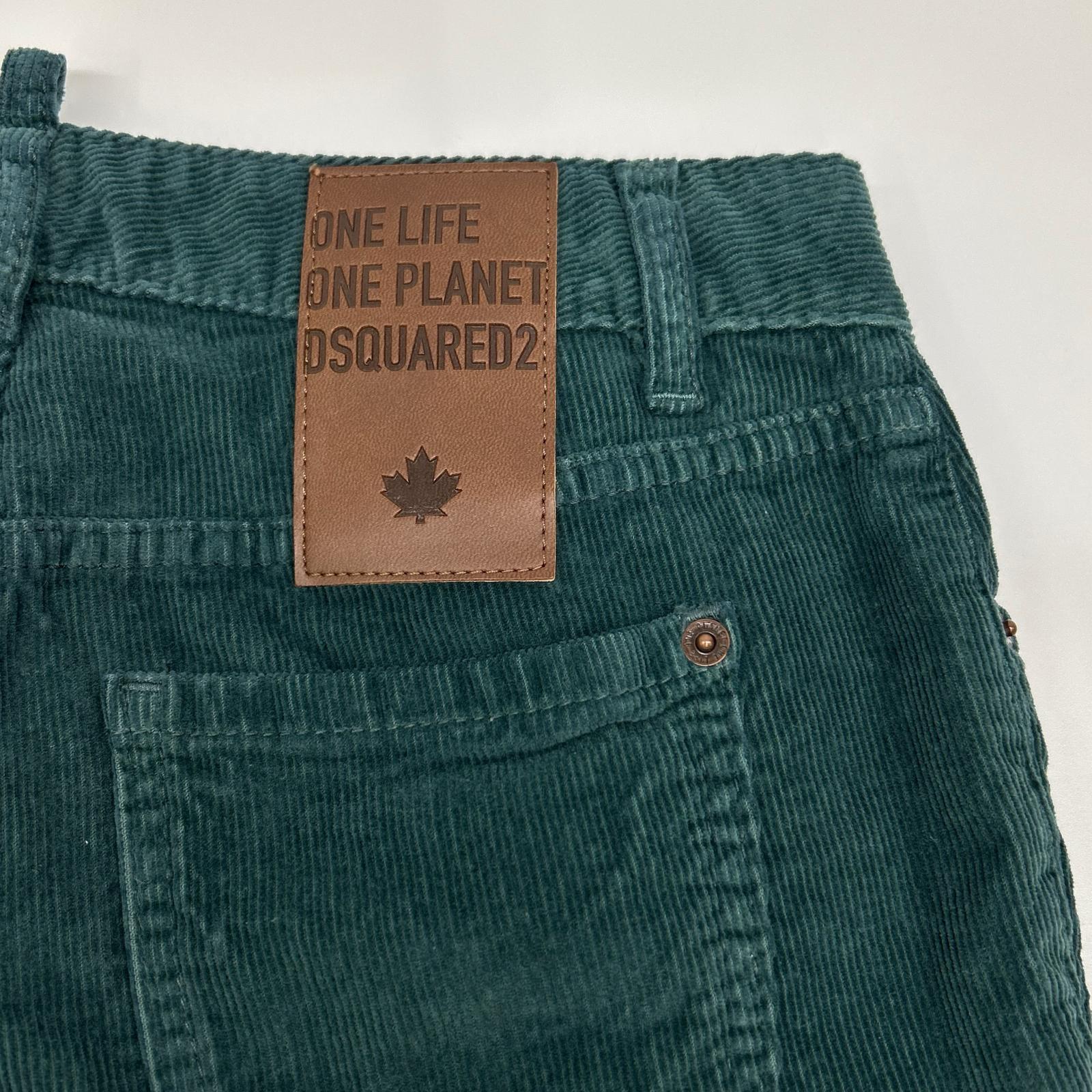 DSQUARED2 ディースクエアード S73LA0266 S60618 绿色 灯芯绒 喇叭裤 下装
