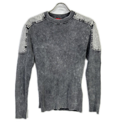 DIESEL ディーゼル グレー ダメージ加工 K-MARTIN リブニット トップス