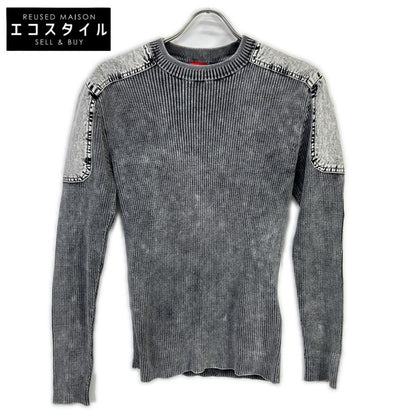 DIESEL ディーゼル グレー ダメージ加工 K-MARTIN リブニット トップス