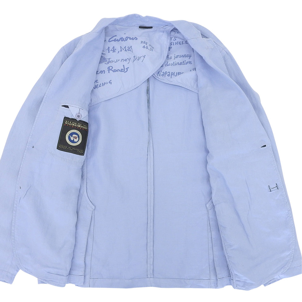NAPAPIJRI ナパピリ 未使用 リネン100% ジャケット メンズ ブルー XL ジャケット