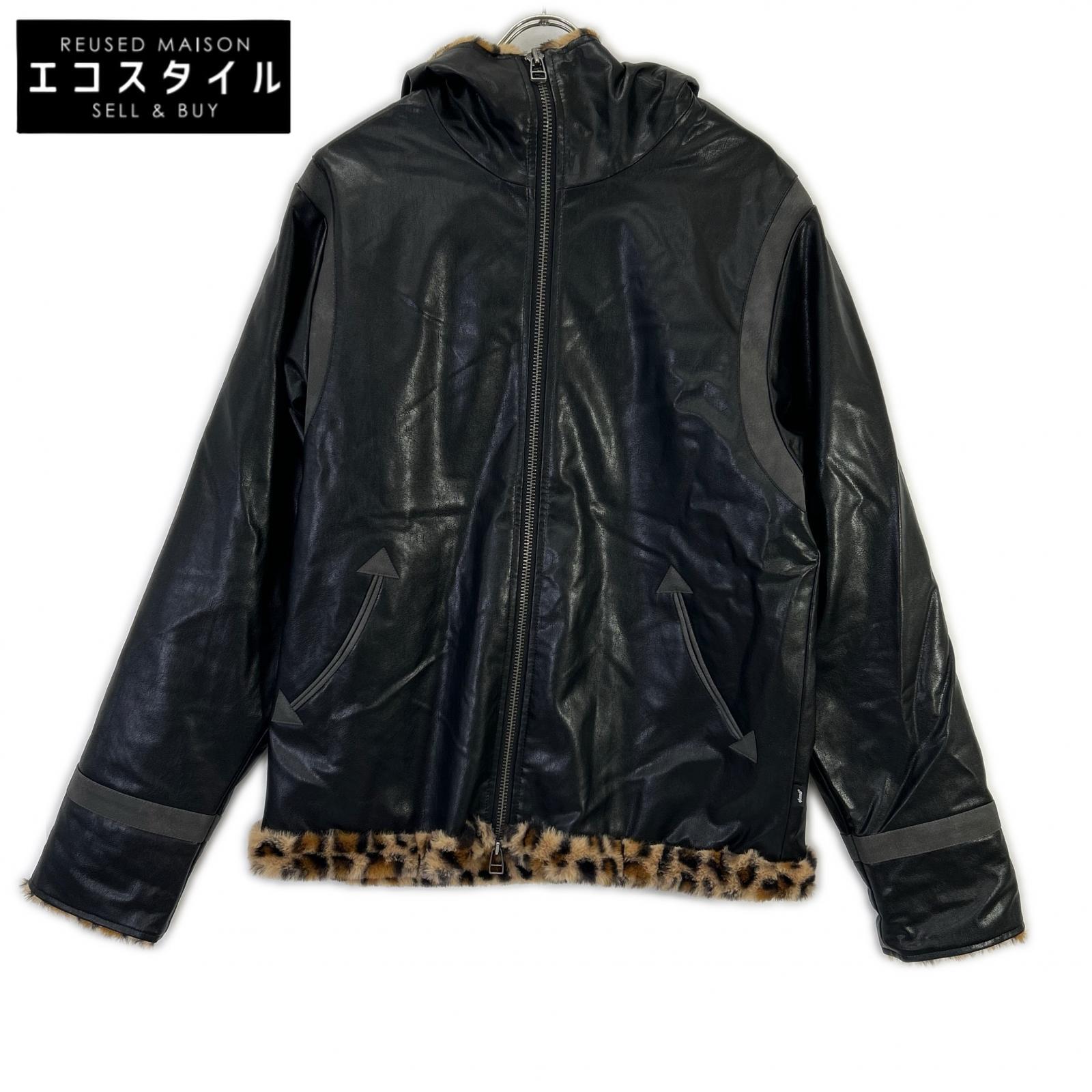 glamb グラム ブラック シンセムートンフーデッドジャケット ジャケット