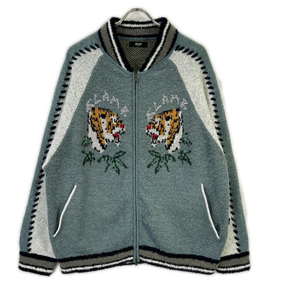 glamb Blue Knit Souvenir Jacket Top