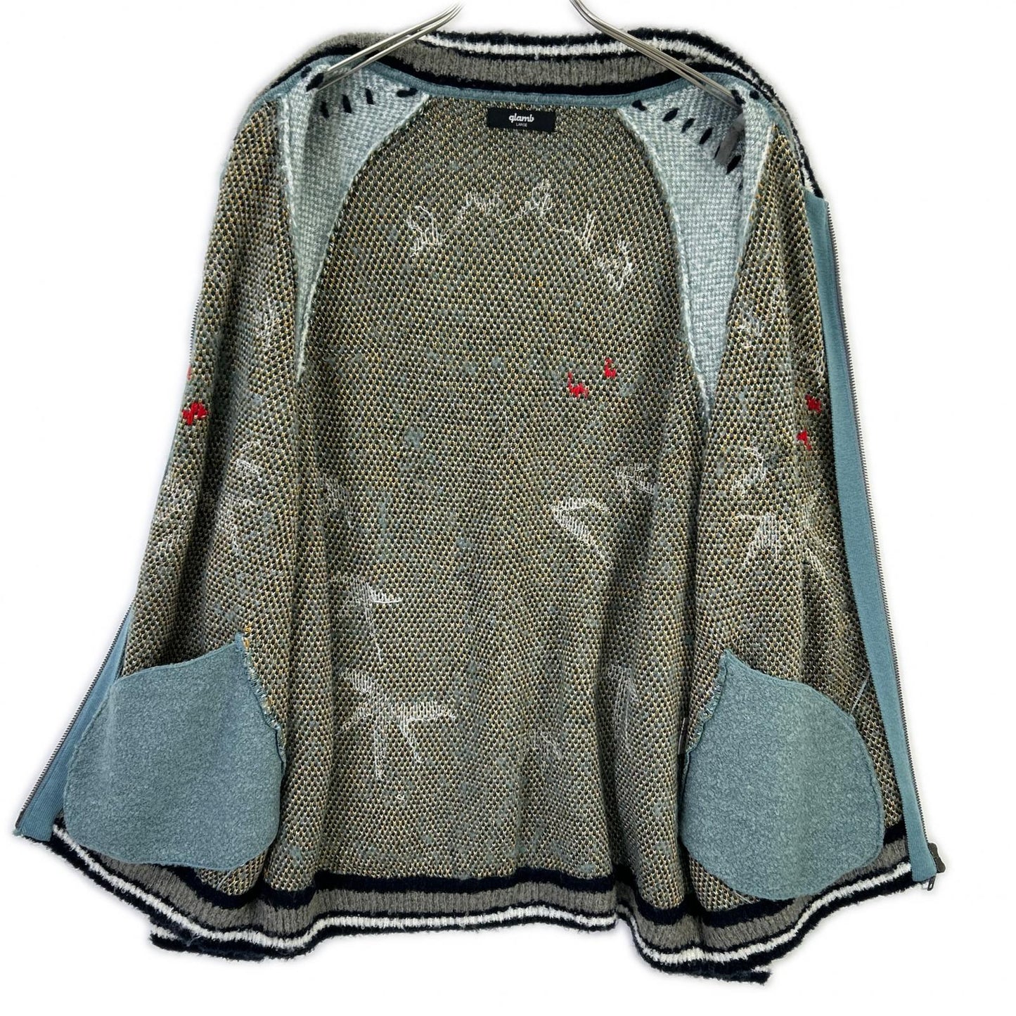 glamb Blue Knit Souvenir Jacket Top
