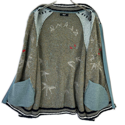 glamb Blue Knit Souvenir Jacket Top