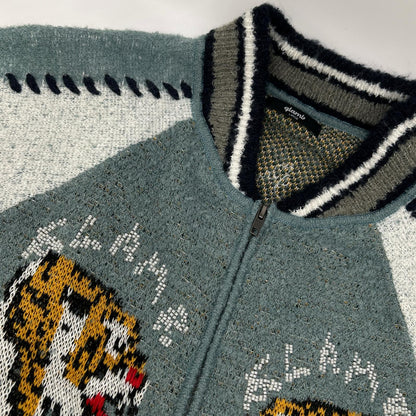 glamb Blue Knit Souvenir Jacket Top