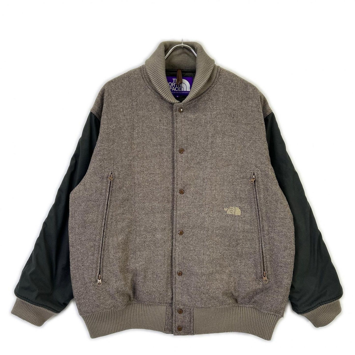THE NORTH FACE PURPLE LABEL ザ ノースフェイス パープルレーベル NY2261N ブラウン ウール ヘリンボーン ツイード バーシティ ジャケット ジャケット