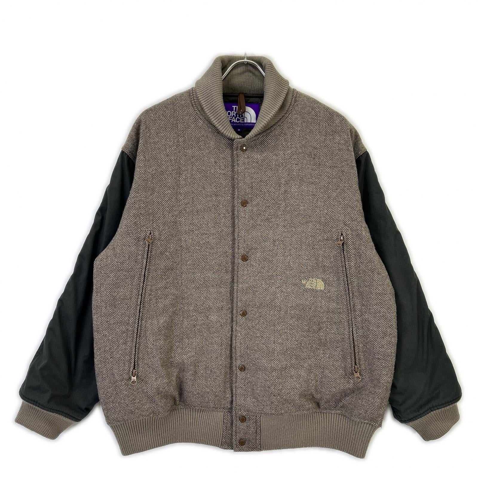 THE NORTH FACE PURPLE LABEL ザ ノースフェイス パープルレーベル NY2261N ブラウン ウール ヘリンボーン ツイード バーシティ ジャケット ジャケット