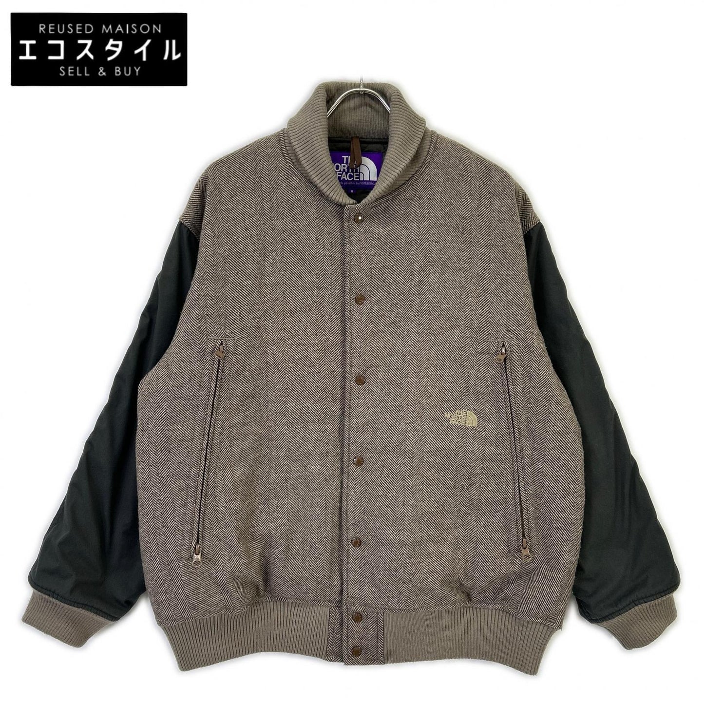 THE NORTH FACE PURPLE LABEL ザ ノースフェイス パープルレーベル NY2261N ブラウン ウール ヘリンボーン ツイード バーシティ ジャケット ジャケット