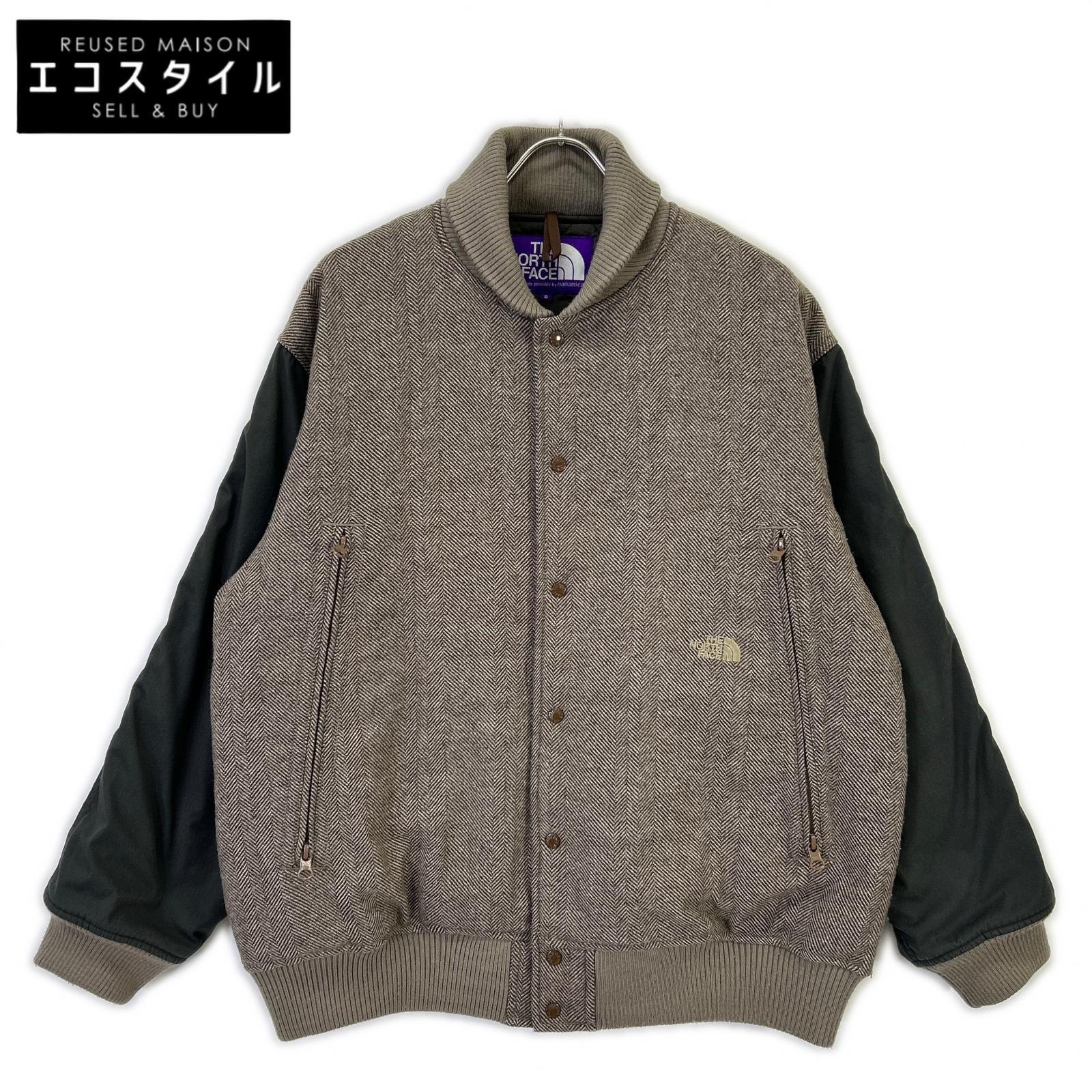 THE NORTH FACE PURPLE LABEL ザ ノースフェイス パープルレーベル NY2261N ブラウン ウール ヘリンボーン ツイード バーシティ ジャケット ジャケット