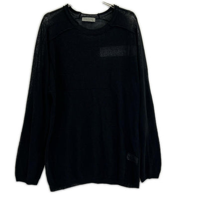 Yohji Yamamoto POUR HOMME Yohji Yamamoto POUR HOMME 24SS HS-K07-983 黑色 透视圆领长袖T恤 上衣