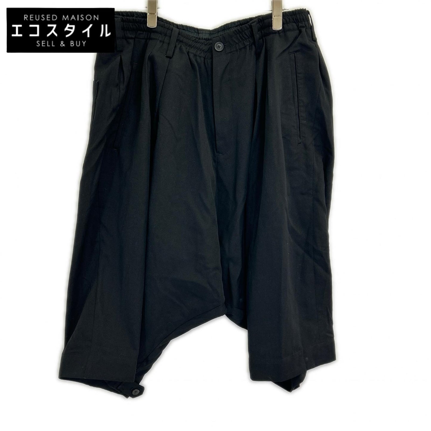 Yohji Yamamoto POUR HOMME ヨウジヤマモトプールオム 21AW ブラック WOOL GABARDINE ST POCKET SHORTS ボトムス