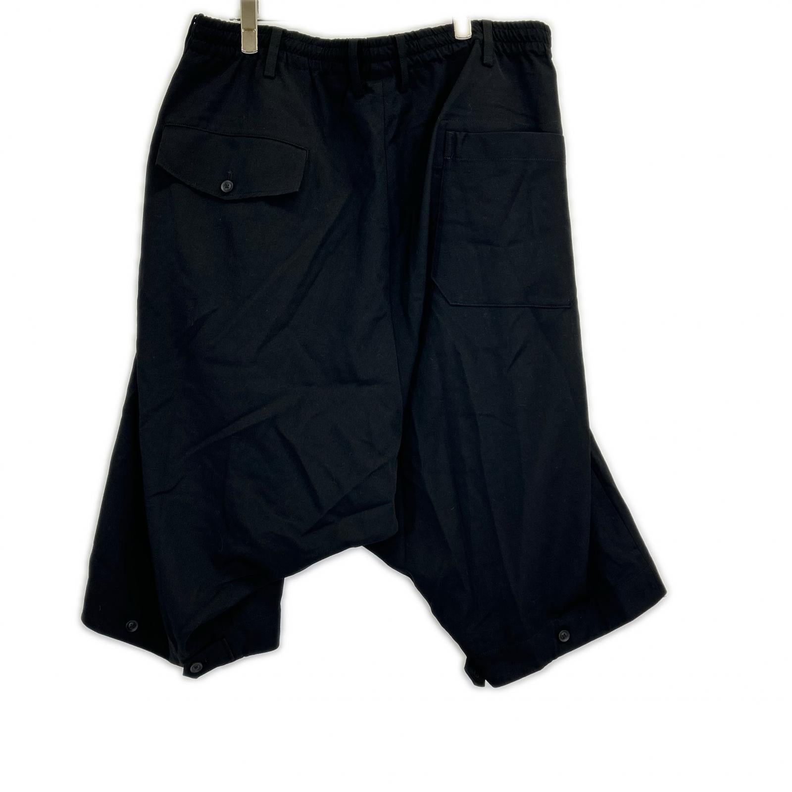 Yohji Yamamoto POUR HOMME ヨウジヤマモトプールオム 21AW ブラック WOOL GABARDINE ST POCKET SHORTS ボトムス