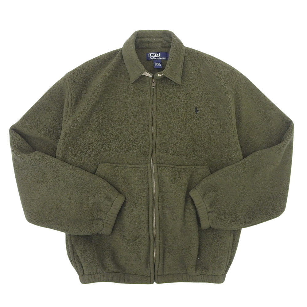 POLO RALPH LAUREN ポロ ラルフローレン 90s　スウィングトップ　フルジップ ボア フリース ジャケット メンズ カーキグリーン S ジャケット