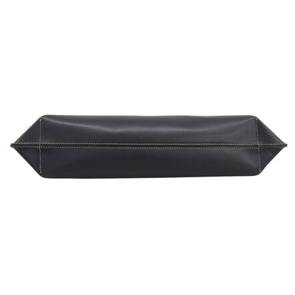 Jil Sander square all-leather shoulder bag, women's black