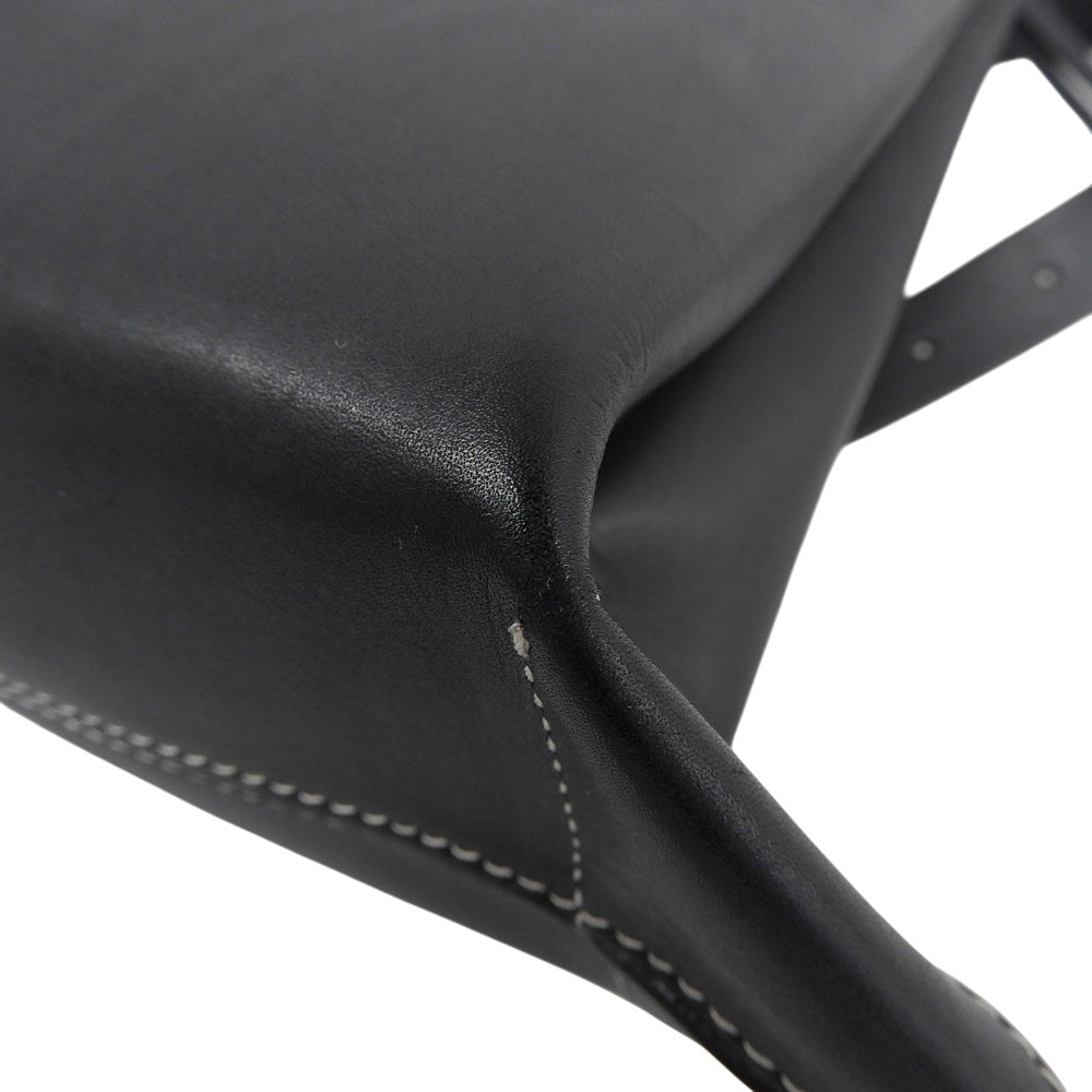 Jil Sander square all-leather shoulder bag, women's black