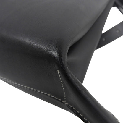 Jil Sander square all-leather shoulder bag, women's black