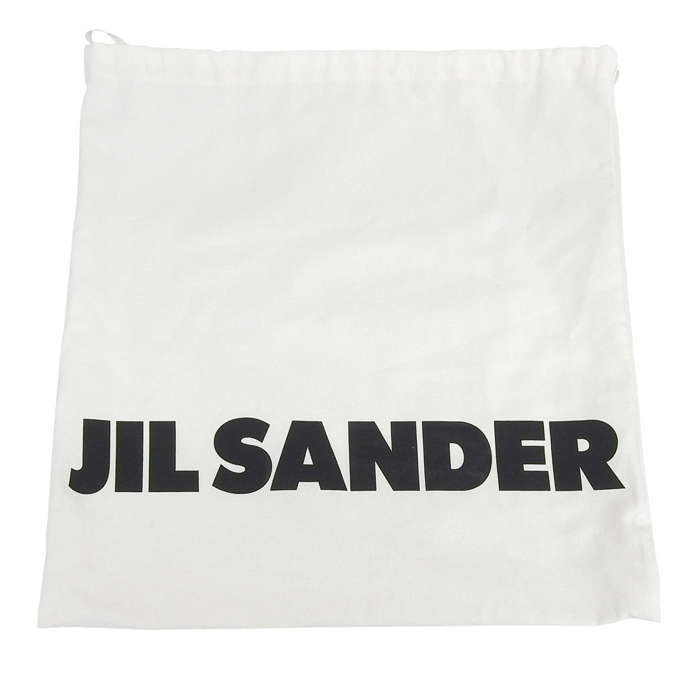 Jil Sander square all-leather shoulder bag, women's black
