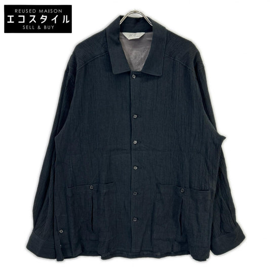 ANCELLM アンセルム ANC-SH92 ブラック CREPE SHIRT JACKET トップス