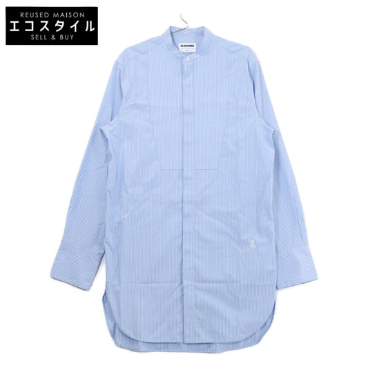 JILSANDER ジルサンダー 【新品同様/国内正規】J24DL0107 J45179 ストライプ コットン バンドカラー ロングシャツ トップス