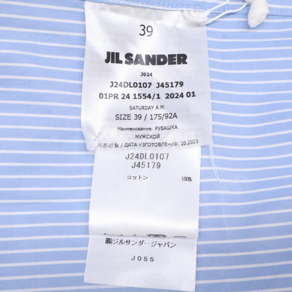 JIL SANDER ジルサンダー 【新品同様/国内正規】J24DL0107 J45179 ストライプ コットン バンドカラー ロングシャツ トップス