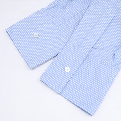 JIL SANDER 吉尔·桑德 【全新/国内专柜正品】J24DL0107 J45179 条纹纯棉立领长款衬衫 上衣