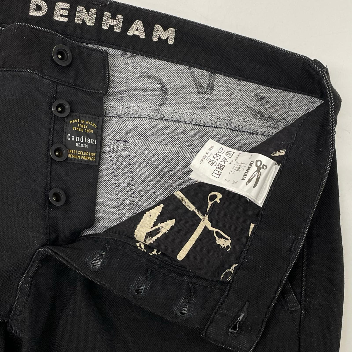DENHAM デンハム ブラック ヨーク ボタンフライ パンツ ボトムス