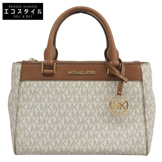 MICHAEL KORS マイケルコース 2WAY ハンドバッグ ショルダーバッグ レディース ホワイト×ブラウン ハンドバッグ