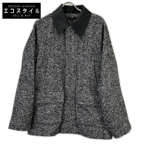 JUHA ユハ 10220204 ブラック LEATHER COLLAR RIDING JACKET ジャケット