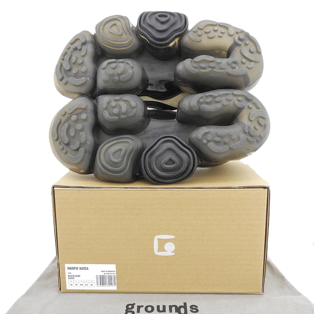 grounds グラウンズ 美品 MOOPIE NAZCA スニーカー シューズ レディース ブラック×ベージュ 25cm シューズ