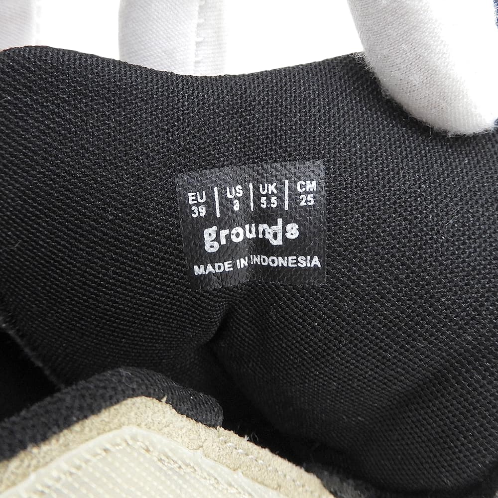 grounds グラウンズ 美品 MOOPIE NAZCA スニーカー シューズ レディース ブラック×ベージュ 25cm シューズ