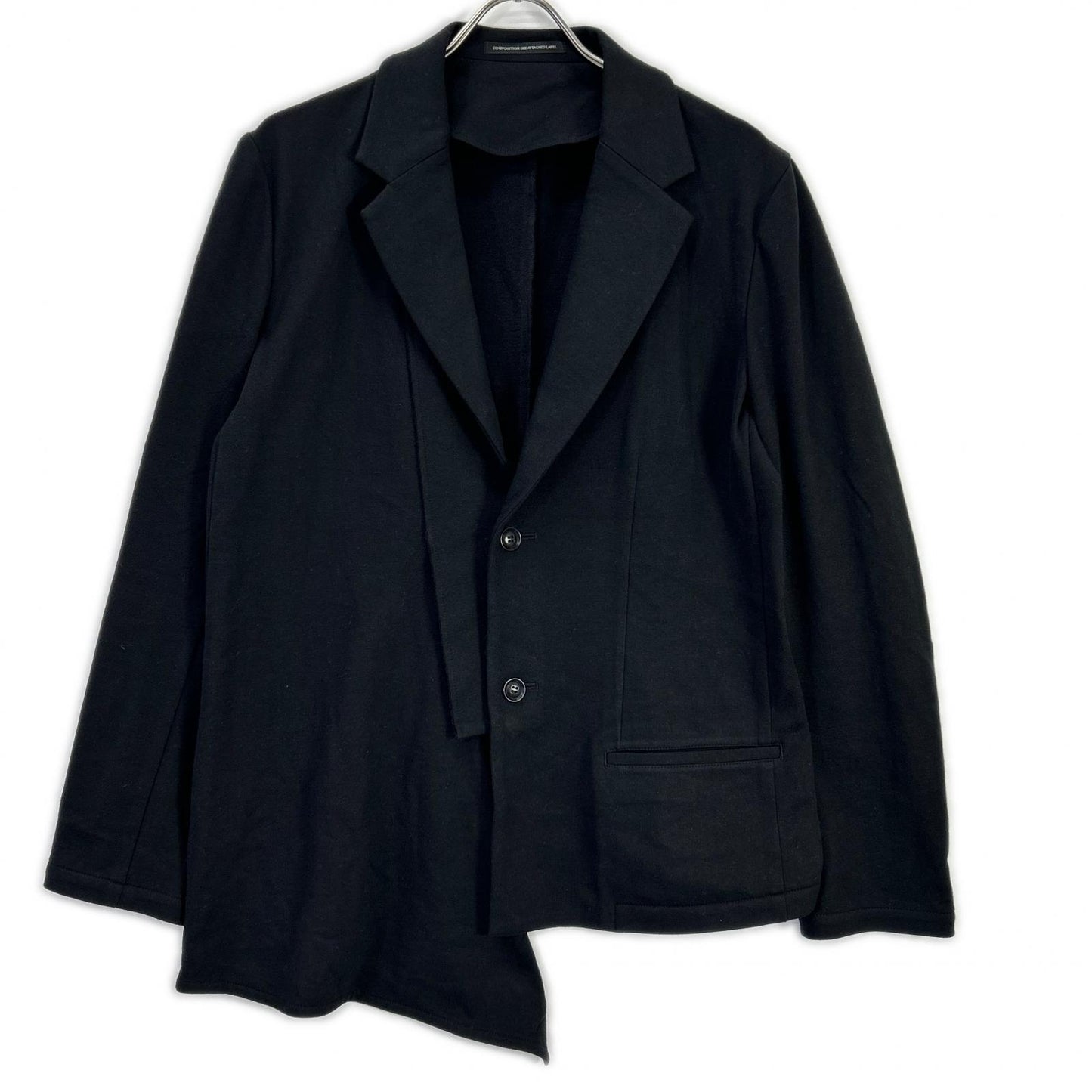 Y's ワイズ YL-J11-015 ブラック ASYMMETRIC COMBED FLEECE JACKET ジャケット