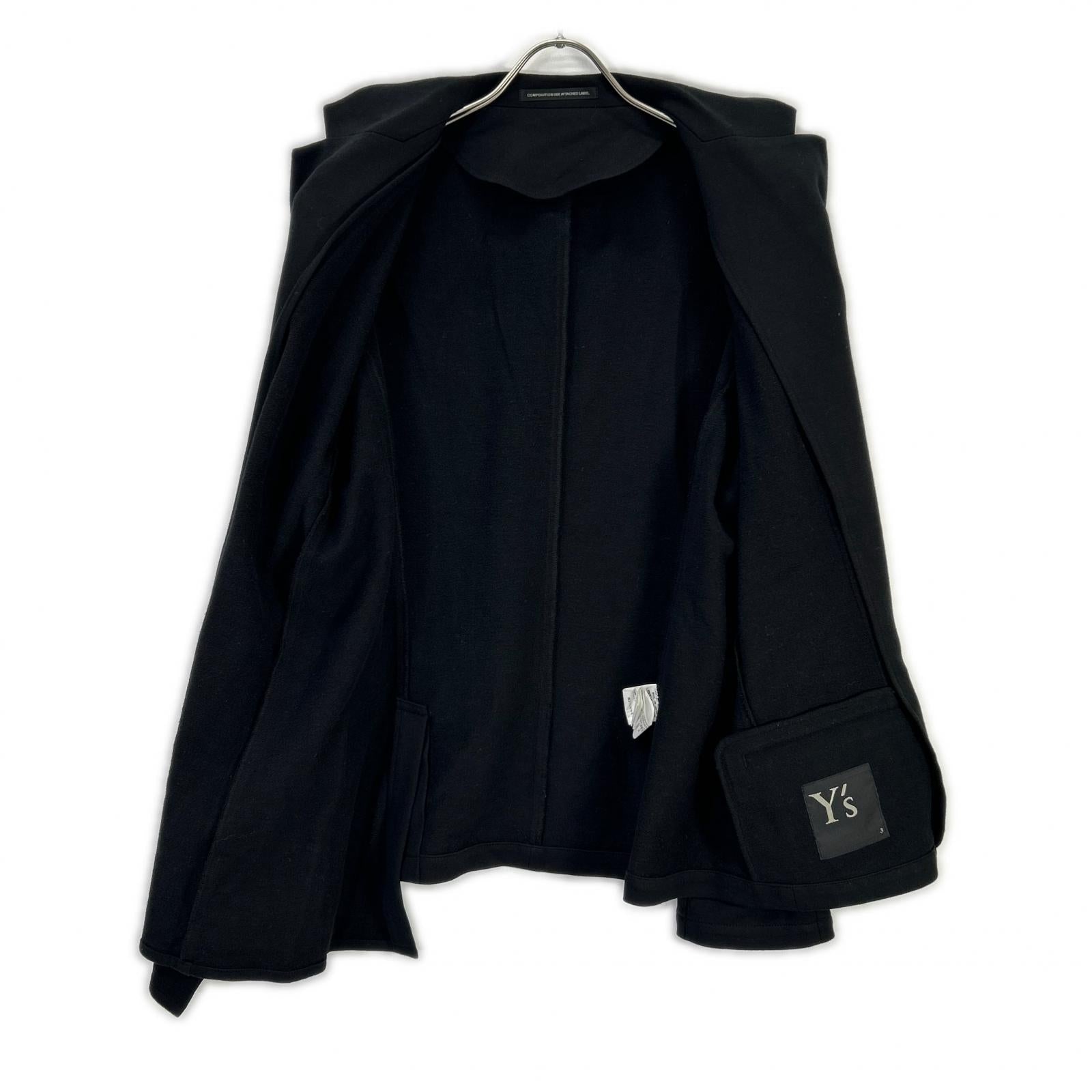 Y's ワイズ YL-J11-015 ブラック ASYMMETRIC COMBED FLEECE JACKET ジャケット