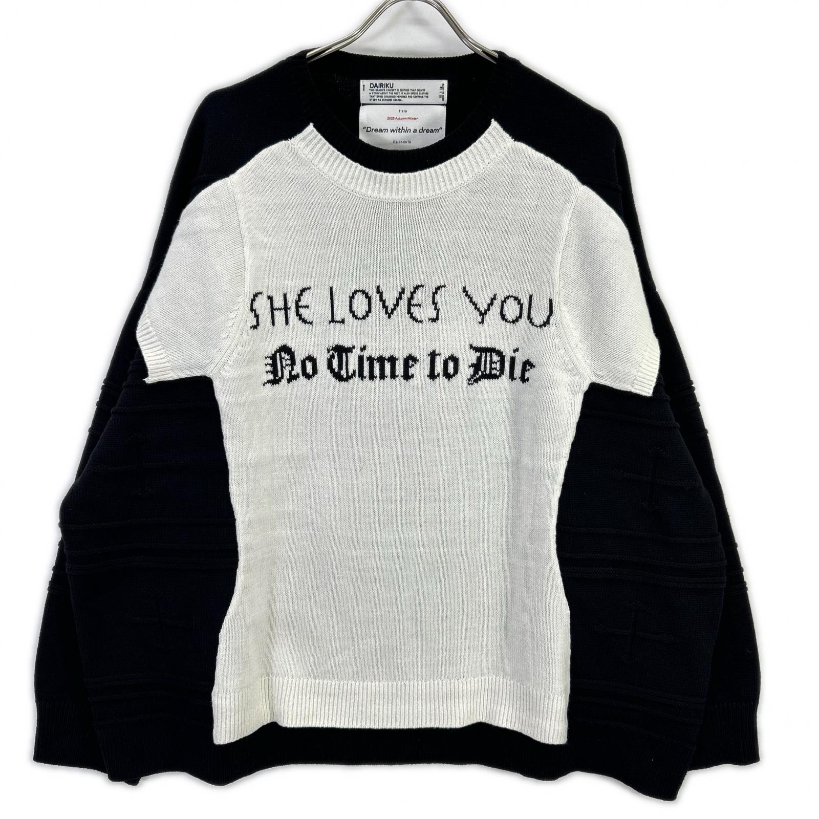 DAIRIKU ダイリク 25AW ブラック Docking Lettered Knit トップス