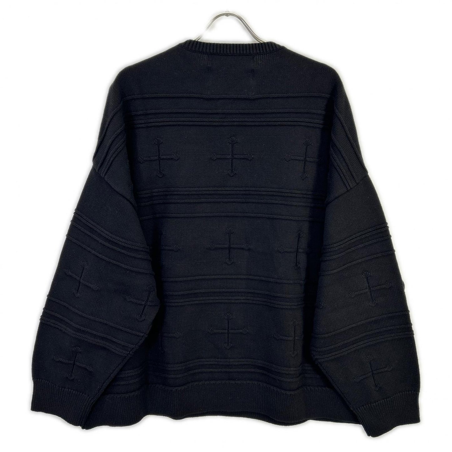 DAIRIKU 25AW Black Docking Lettered Knit Top