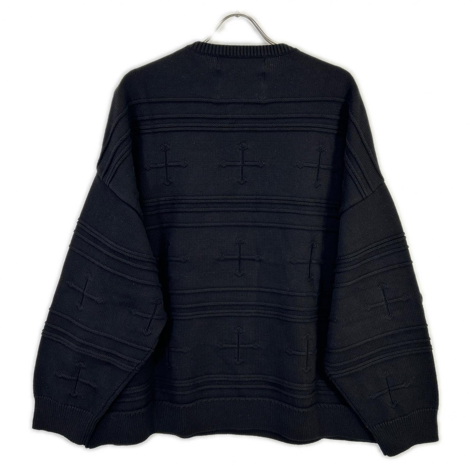 DAIRIKU 25AW Black Docking Lettered Knit Top