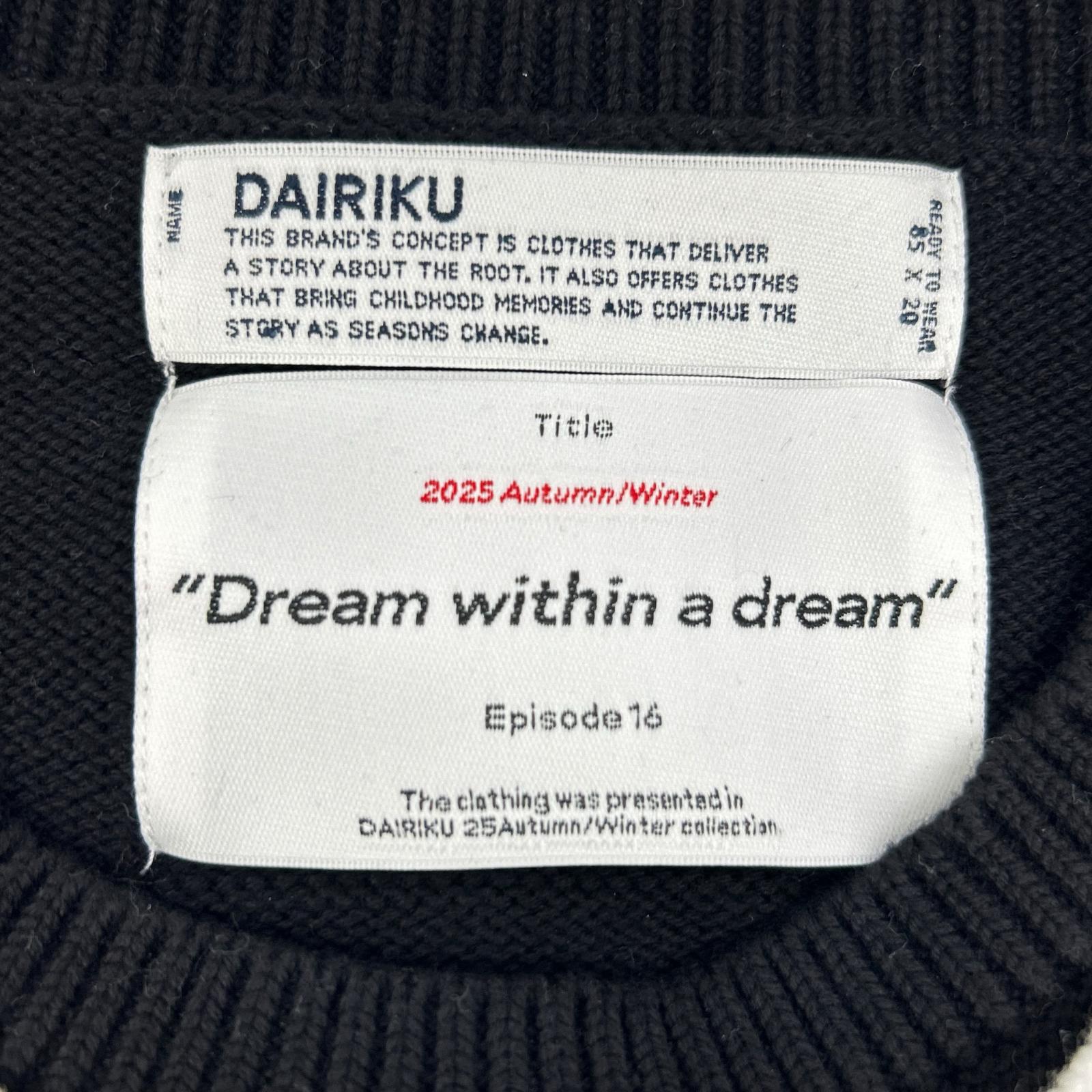 DAIRIKU ダイリク 25AW ブラック Docking Lettered Knit トップス