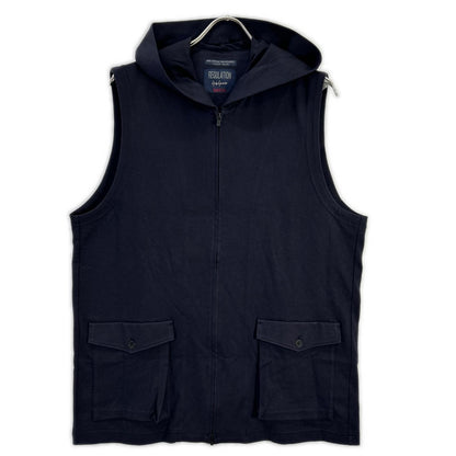REGULATION Yohji Yamamoto レギュレーション ヨウジヤマモト ネイビー HIGH DENSITY JERSEY HOODED ZIP VEST ベスト