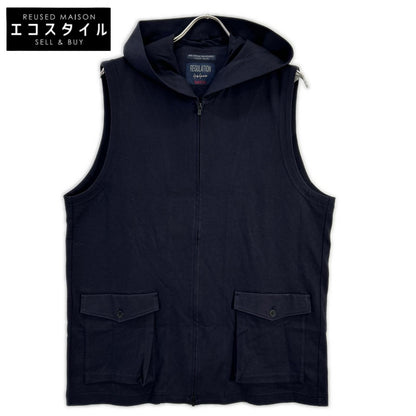 REGULATION Yohji Yamamoto レギュレーション ヨウジヤマモト ネイビー HIGH DENSITY JERSEY HOODED ZIP VEST ベスト