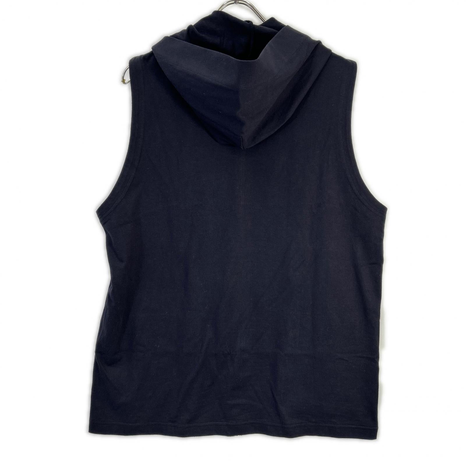 REGULATION Yohji Yamamoto レギュレーション ヨウジヤマモト ネイビー HIGH DENSITY JERSEY HOODED ZIP VEST ベスト